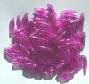 100 19x6mm Acrylic Transparent Purple Spaghetti